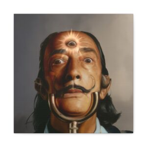 Dalí's Golden Rebellion - Surrealist Canvas Print, Abstract Art Decor, Home Office Wall Art, Dali Inspired - "Avida Dollars"
